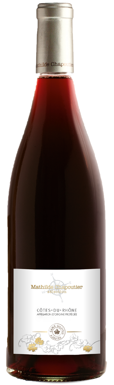 Côtes-du-Rhône sans sulfites, vin rouge Mathilde Chapoutier Sélection, Vallée du Rhône