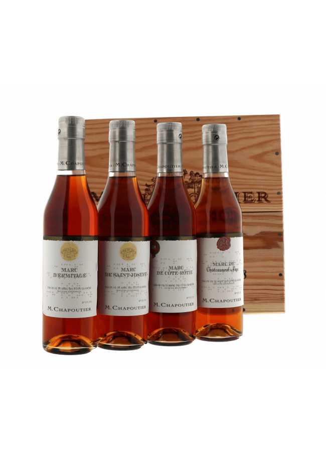 Coffret eaux de vie de Marc des Côtes du Rhône M Chapoutier