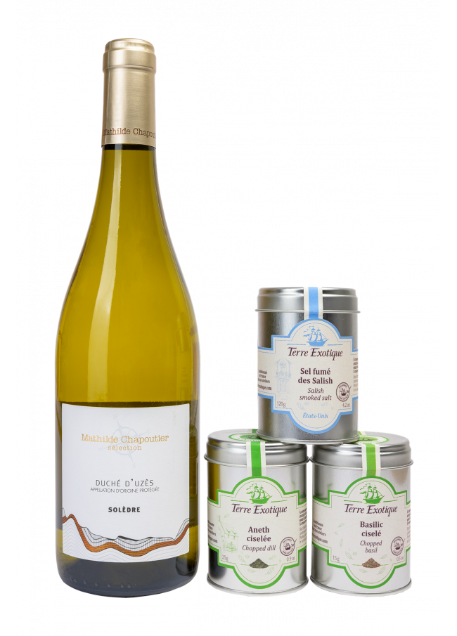 Solèdre blanc - Duché d'Uzès Aneth, Basilic, Sel fumé des Salish